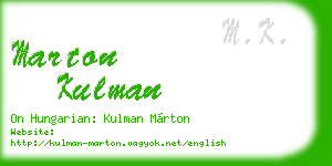 marton kulman business card